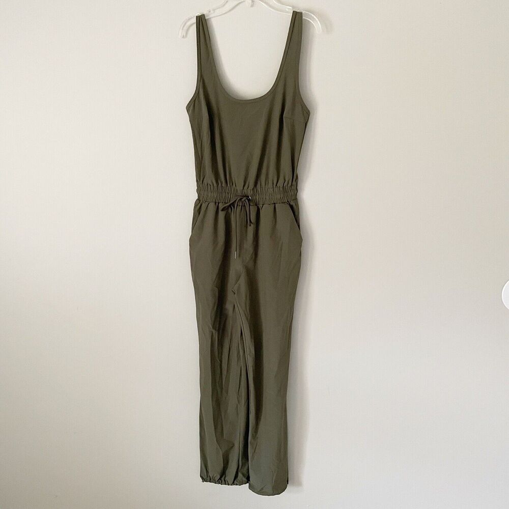Abercrombie & Fitch Size XST Tall Traveler Jumpsuit Sleeveless Khaki Green